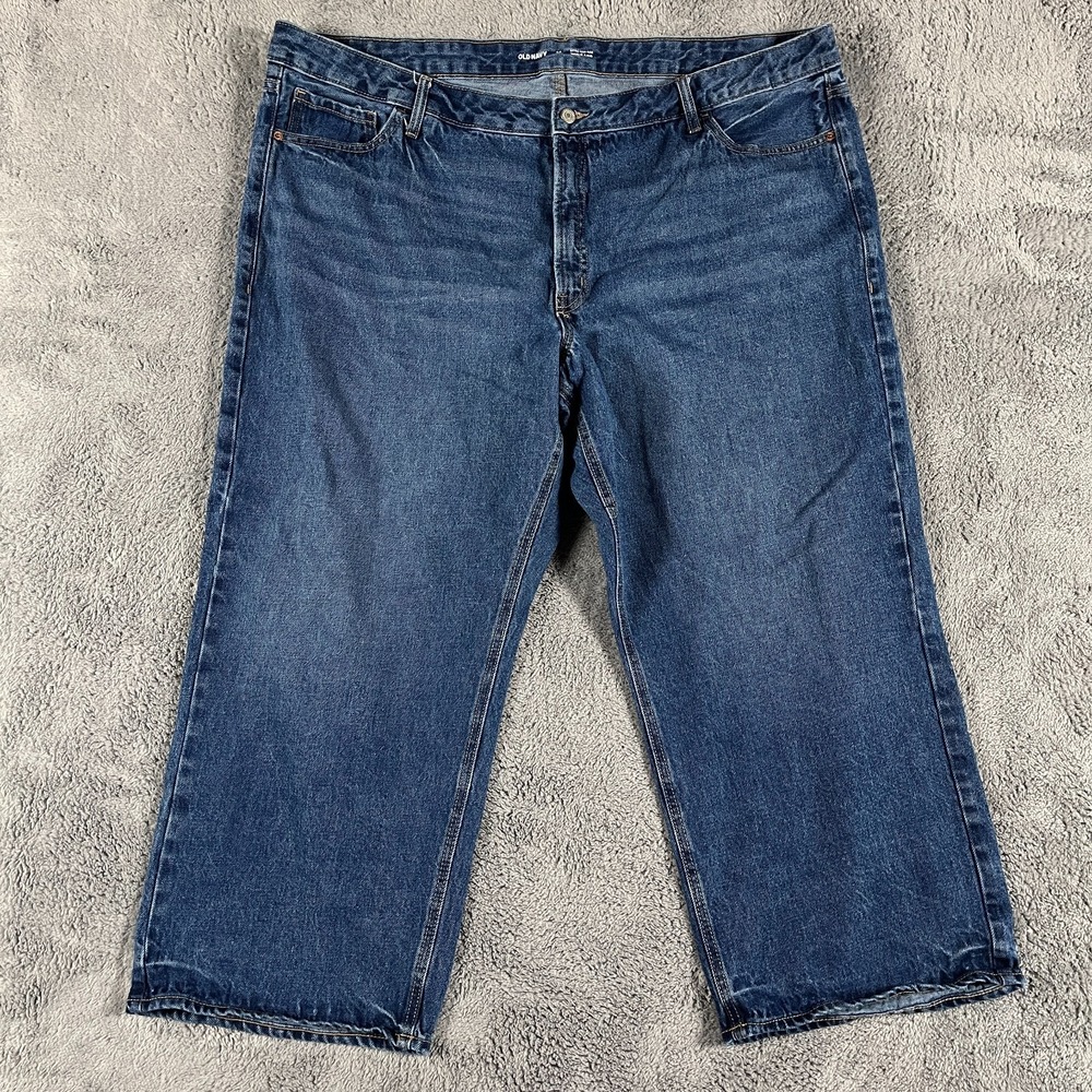 Old Navy Capri Jeans Womens 24 Blue Denim Medium Wash Extra High Rise Wide Leg